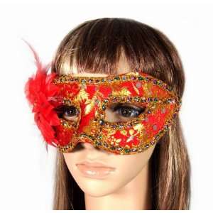  Venetian Cosplay Mask   Red Flower Roleplay Prop 
