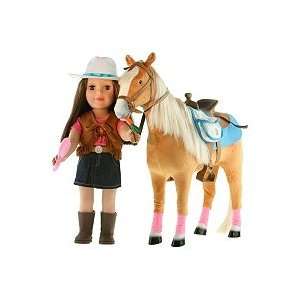  Paradise Horse & Doll Playset   Brown Hair, Tan Horse 