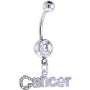  Crystalline Gem CANCER Dangle Belly Ring Jewelry