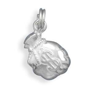  Sterling Silver Shiny Money Bag Charm Measures 12mmx18mm 