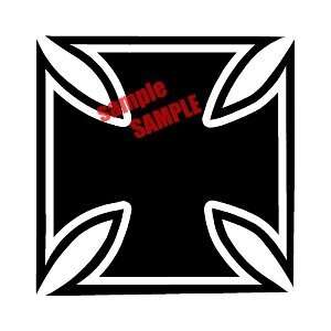  IRON CROSS OUTLINE 2 WHITE VINYL DECAL STICKER Everything 