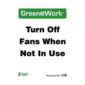GW2045   Turn Off Fans When Not In Use, 14 X 10, Recycled Plastic 