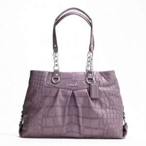  Coach ASHLEY EMBOSSED EXOTIC CARRYALL SV/ LILAC Beauty