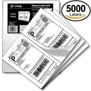  5000 Half Sheet Shipping Labels for Laser/InkJet for , PayPal 