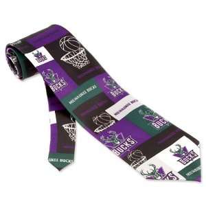  Mens Milwaukee Bucks Block and Play Polyester Tie by NBA 