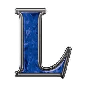  Reflective Letter L with Inferno Blue Flames   10 h 