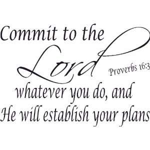  Commit to the Lord your plans, succeed, wall art, Proverbs 