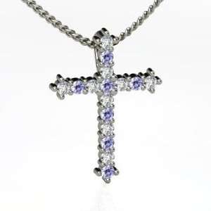  Small Brilliant Cross, Sterling Silver Necklace with 
