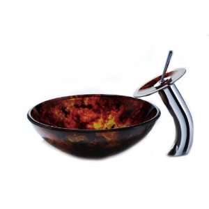  Kraus C GV 400 12mm 10CH Fire Opal Glass Vessel Sink and 