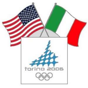   Torino 2006 Winter Olympics American / Italian Flag