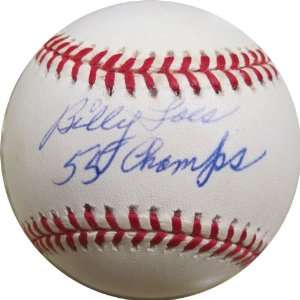  Billy Loes Autographed Baseball   with 55 Champs 