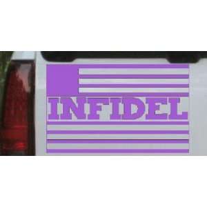 Purple 24in X 15.2in    Infidel With US Flag Military Car Window Wall 