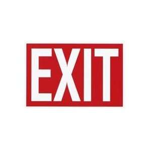  Exit Sign, Punched for Hanging, 12x8, White/Red Office 