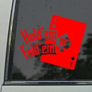  Holdem Or Foldem Red Decal Car Truck Window Red Sticker 