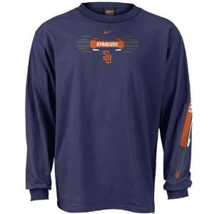 Nike Syracuse Orangeman Navy Youth Split Second Long Sleeve T shirt