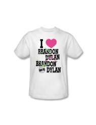   Hills 90210 I Heart Brandon and Dylon 80s CBS TV Show T Shirt Tee