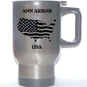  US Flag   Ann Arbor, Michigan (MI) Stainless Steel Mug 