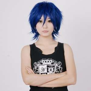  Dark Blue Short Length Anime Cosplay Wig Costume Toys 