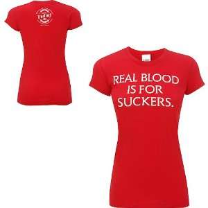  True Blood Womens Real Blood Is For Suckers Tee Sports 