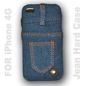 Lifestyle New York Jeans Case Denim Pocket Case for Iphone 4g f + Free 