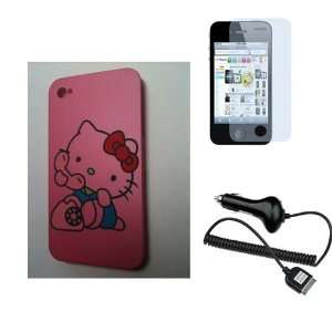 Hot Pink Kitty [Telephone] Designer Snap Slim Hard Protector Case Back 