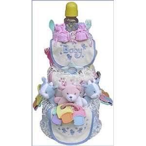  Triplets 3 Tier Baby Diaper Cake   (GenderGirl/Girl/Girl) Baby