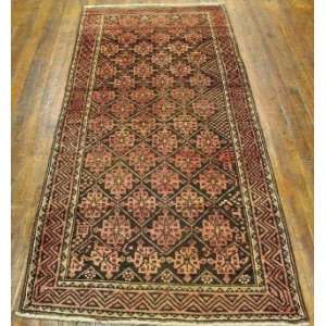 3x7 Hand Knotted Balouch. abrash Persian Rug   78x34 