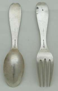 Whiting sterling baby spoon fork set 59g  