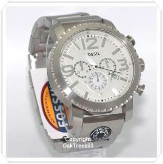 FOSSIL MENS CHRONOGRAPH COMPASS STAINLESS WATCH JR1227  