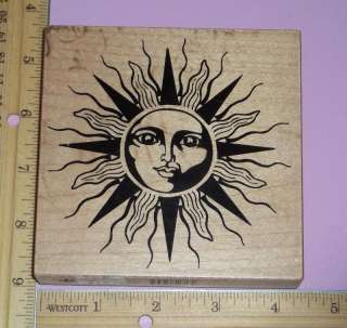 PSX K 1751 HUGE CELESTIAL SUN FACE rubber stamp LOW SHIPPING  