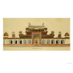 Tomb of the Emperor Akbar at Sikandra, Near Agra, Crawing in Line and 