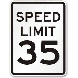  Speed Limit 35 MPH Diamond Grade Sign, 24 x 18 Office 