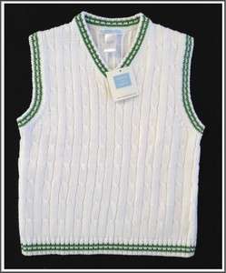 JANIE AND JACK Boys Cable Knit White Sweater Vest Size 6 NEW Easter 