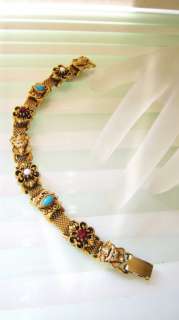 Vintage 1960s FLORENZA Gold Mesh Slide Bracelet with Rhinestones 