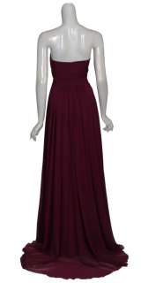 MONIQUE LHUILLIER Long Silk Draped Gown Dress 12 NEW  
