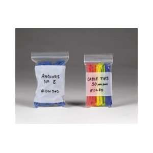  SHPPB3973   2 Mil White Block Reclosable Poly Bags, 8 x 10 
