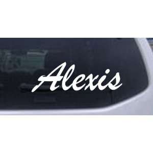  White 14in X 4.7in    Alexis Car Window Wall Laptop Decal 