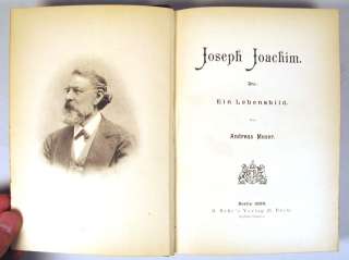 1898 HUNGARY VIOLIN COMPOSER JOSEPH JOACHIM GERMAN BOOK  