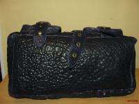 BFS11~CHARM and LUCK Purple Leather CROC Embossed Tote Shoulder Bag 