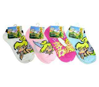 PAIR Disney Tinker Bell Kids Girls Ankle Socks 6 8  