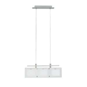 Eglo Lighting 85053A Yola 3 Light Pendant in Nickel/Frosted & Clear