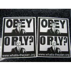    Anonymous decal OBEY 0RLY? Legion 4Chan Occupy 99% 