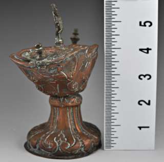 Antique European Copper Pedestal Salt Chased Designs  
