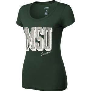  Michigan State Spartans Womens Dark Green War Paint Scoop 