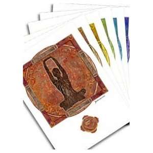  Yoga Art Greeting Cards (8 Cards) 