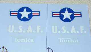 Tonka US Air Force Jeep/Truck Decal Set  
