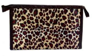 Brown Leopard Ladies Cosmetic Bag Makeup Pouch Pencil Case Purse 