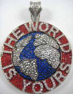 MULTICOLOR THE WORLD IS YOURS GLOBE CHARM with WHITE GOLD Polish