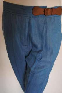 Tibi womens angel ankle chambray blue pants 2 $275 New  