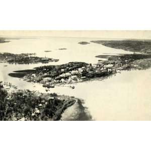  1943 Print Yellowknife Aerial Cityscape Great Slave Lake 